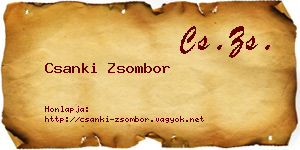 Csanki Zsombor névjegykártya